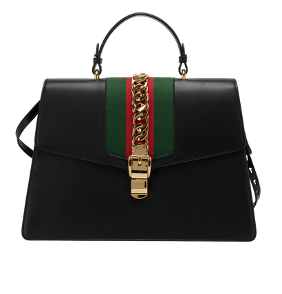 Maxi Sylvie, &pound;750, Handbags, Black, Leather, Front view